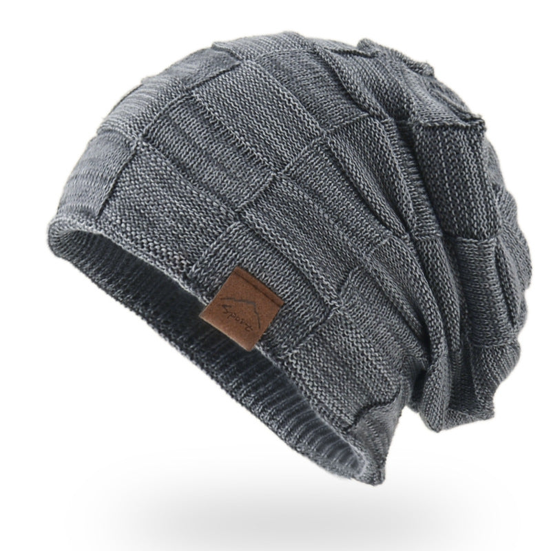 Warm Velvet Mixed Color Knitted Pullover Hat for Women
