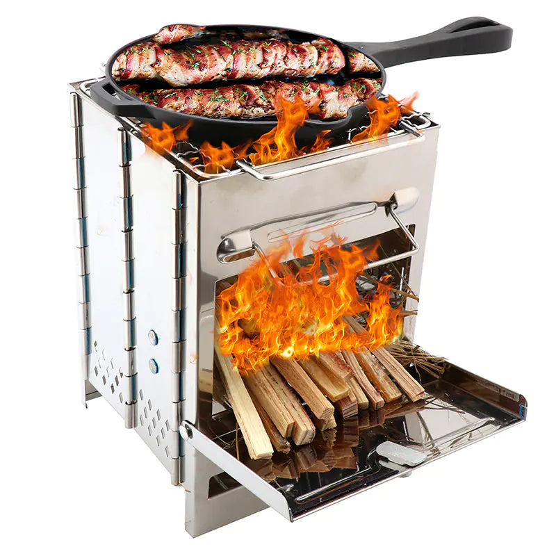Mini-barbecue d'extérieur carré pour le camping et les pique-niques