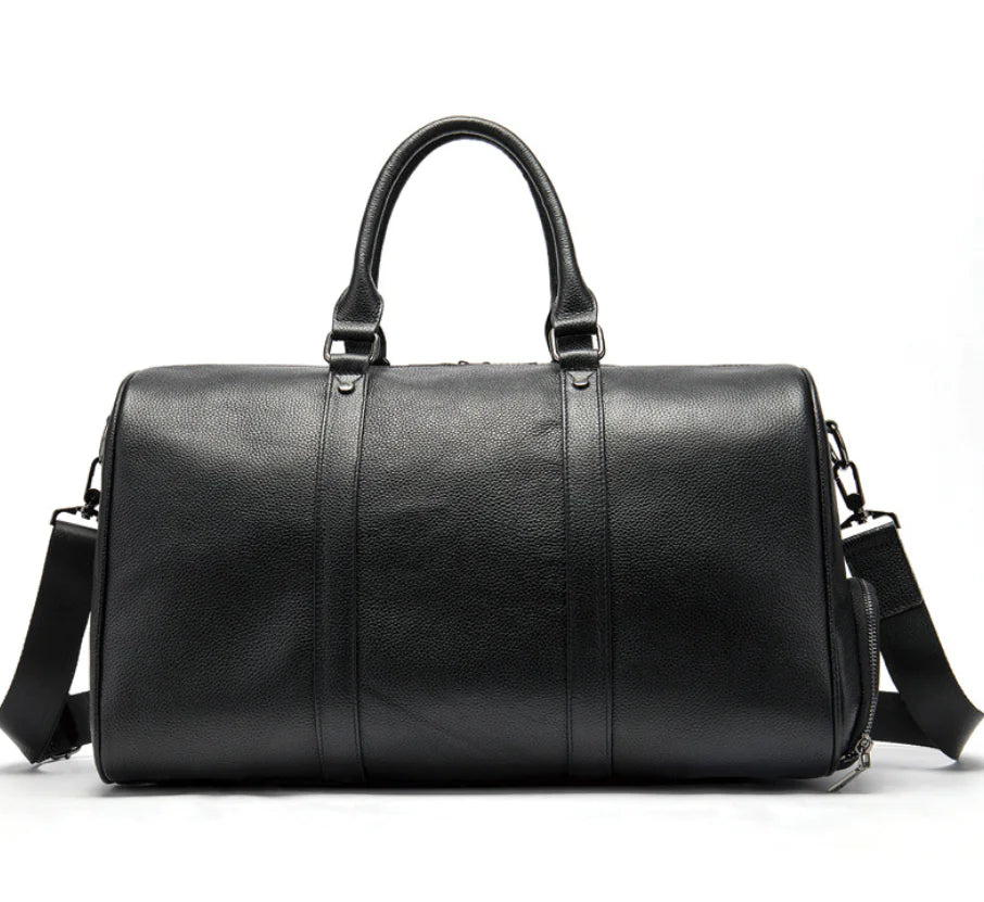 Genuine Leather Casual Travel Bag and Shoulder Tote