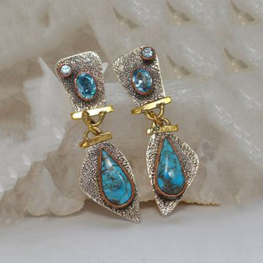 Vintage Turquoise Women's Earrings for Cross-Border Sales