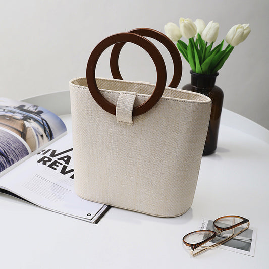 Stylish Woven Women's Beach Tote Bag with Shoulder Strap