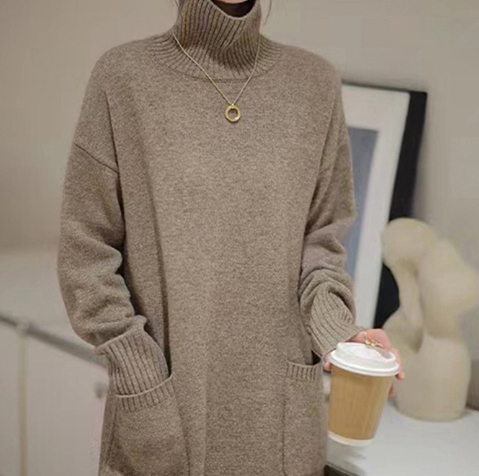 Knitted High Collar Sweater