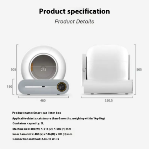 GroomTech Essentials Collection - Smart Automatic Cat Litter Box