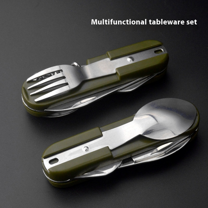 Multi-Function Outdoor Tableware Set (Fork, Knife, Spoon, Martensite Steel)