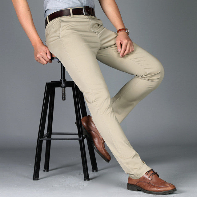 Pantalon de costume d'affaires en coton de haute qualité pour hommes