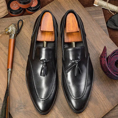 Chaussures en cuir décontractées habillées pour hommes avec des glands