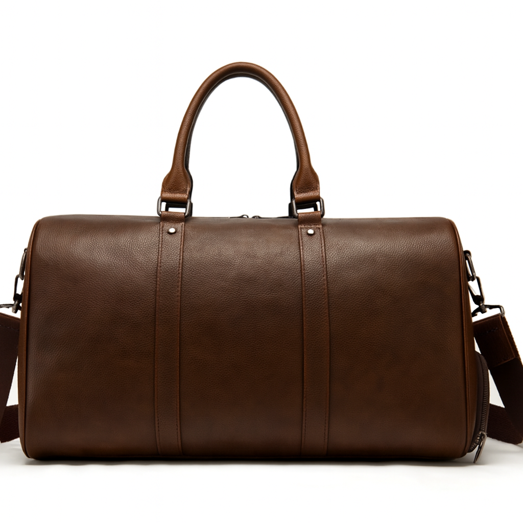 Genuine Leather Casual Travel Bag and Shoulder Tote
