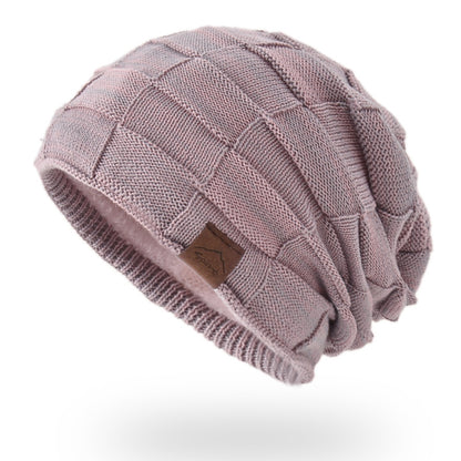Warm Velvet Mixed Color Knitted Pullover Hat for Women
