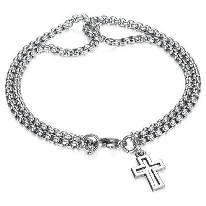 Stainless Steel Cross Bracelet - Stylish and Versatile