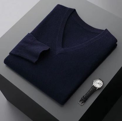 Pull en maille col V pour homme