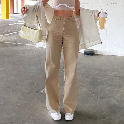Trendy Women's Slim Wide Leg Fashion Jeans