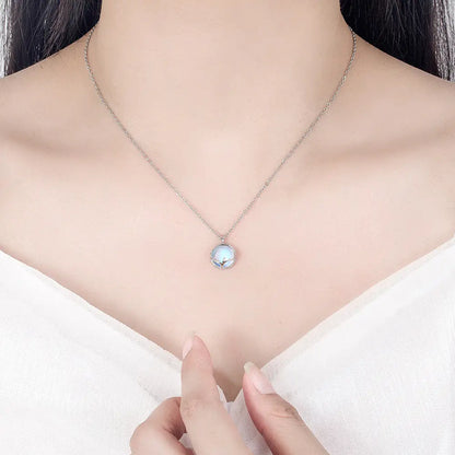 Deer Charm Necklace and Moonstone Jewelry Set