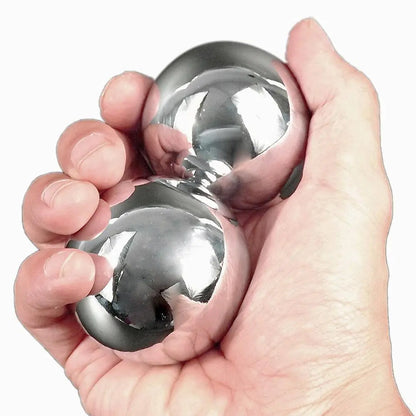 Boule de fitness creuse en acier inoxydable, Boule de main en acier