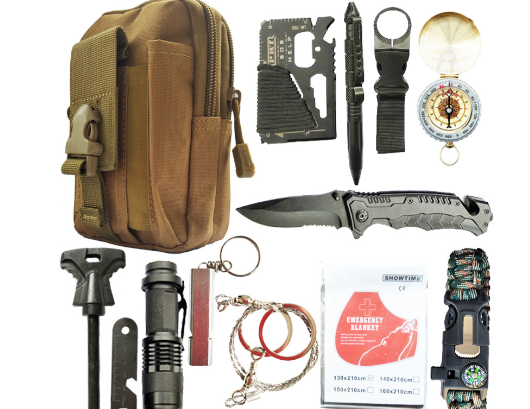 Outils de survie et trousse de premiers secours pour utilisation en extérieur