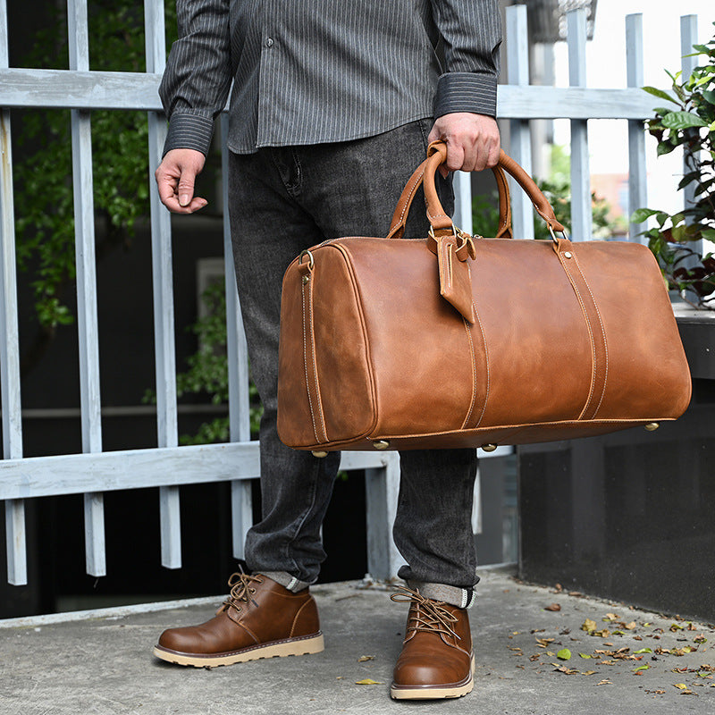 Vintage Multifunctional Leather Duffle Travel Bag