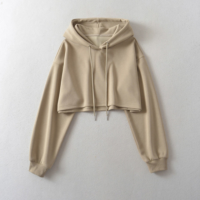 Women's Autumn Drawstring Hooded Pullover Sweater