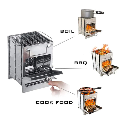 Mini-barbecue d'extérieur carré pour le camping et les pique-niques