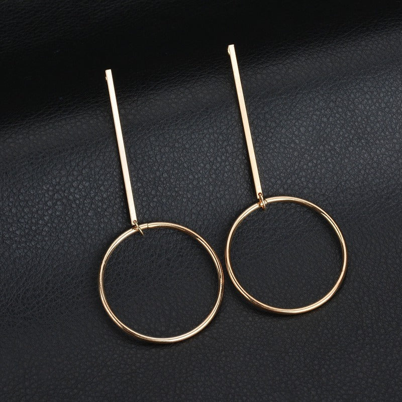 Wholesale Korean Style Round Hollow Pendant Earrings