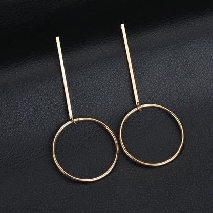Wholesale Korean Style Round Hollow Pendant Earrings