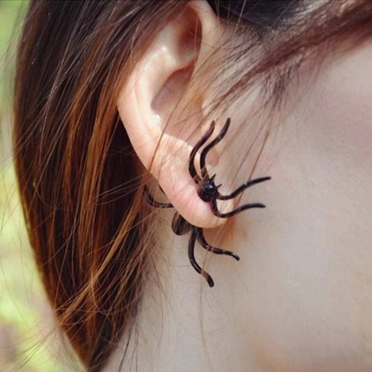 Creepy Black Spider Earrings for Halloween Costumes