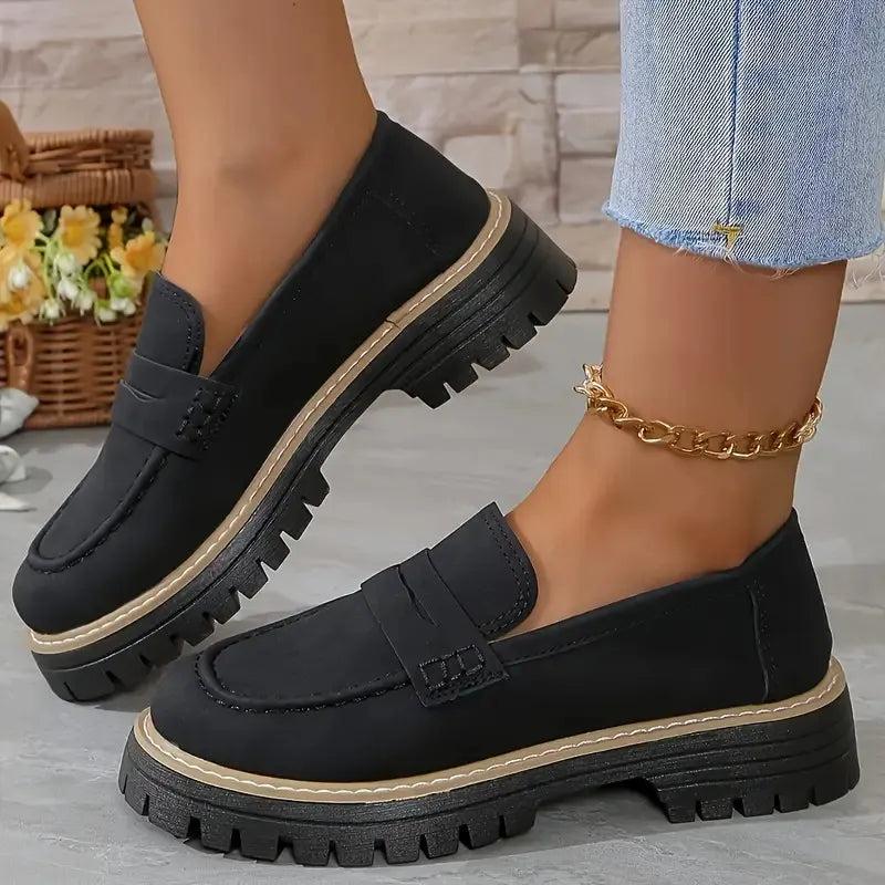 Chaussures décontractées pour femmes au fini mat de style britannique