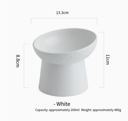 Ceramic Pet Bowl Set for Cats and Dogs with Elevated Design