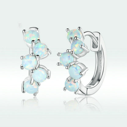 S925 Silver Dreamy Bubble Earrings with Colorful Opal
