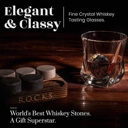 Le coffret du connaisseur – édition pierres à whisky et verre torsadé
