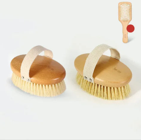 Brosse de bain à poils en bois