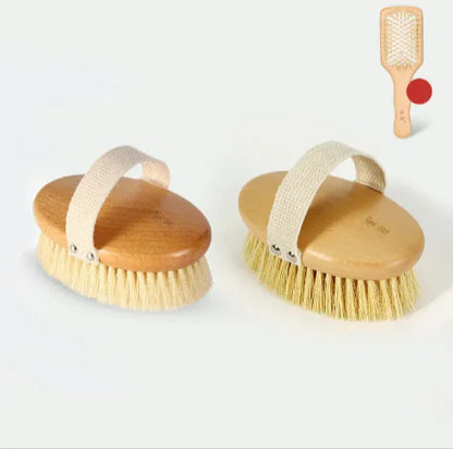 Brosse de bain à poils en bois