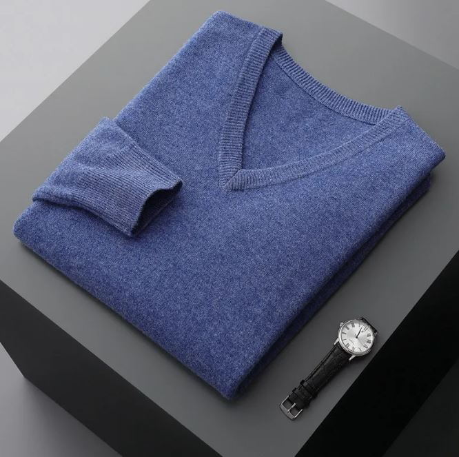 Pull en maille col V pour homme