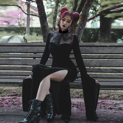 Day of the Dead Witch Cosplay Dress with Lace Details