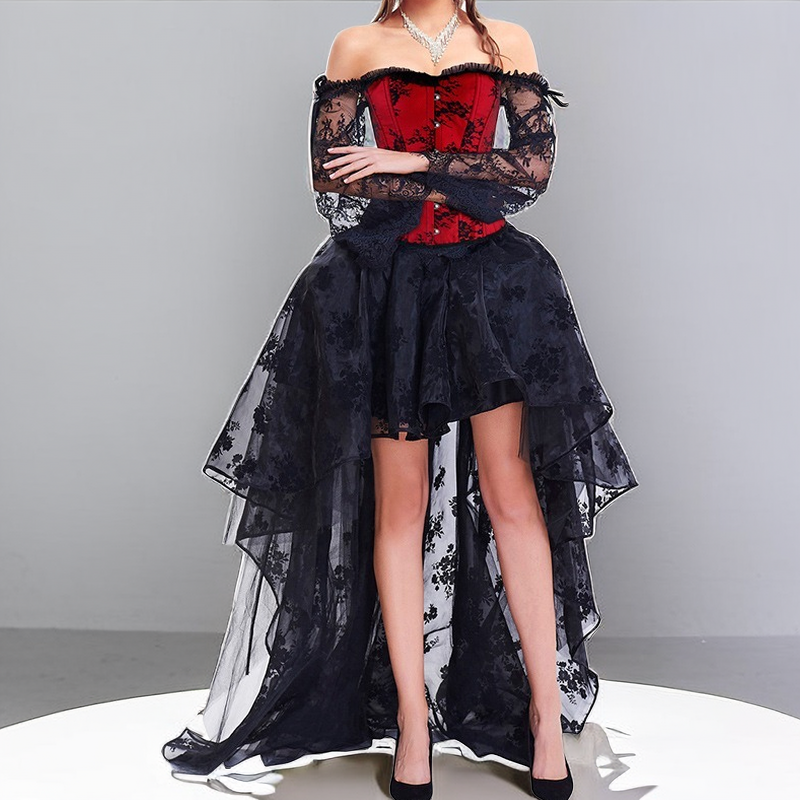 Day of the Dead Corset & Lace Skirt Two-Piece Set