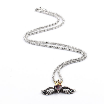 Red Diamond Spider Necklace & Heart Angel Gemstone Jewelry