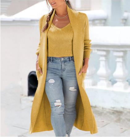 Knitted Sweater Vest Trench Coat
