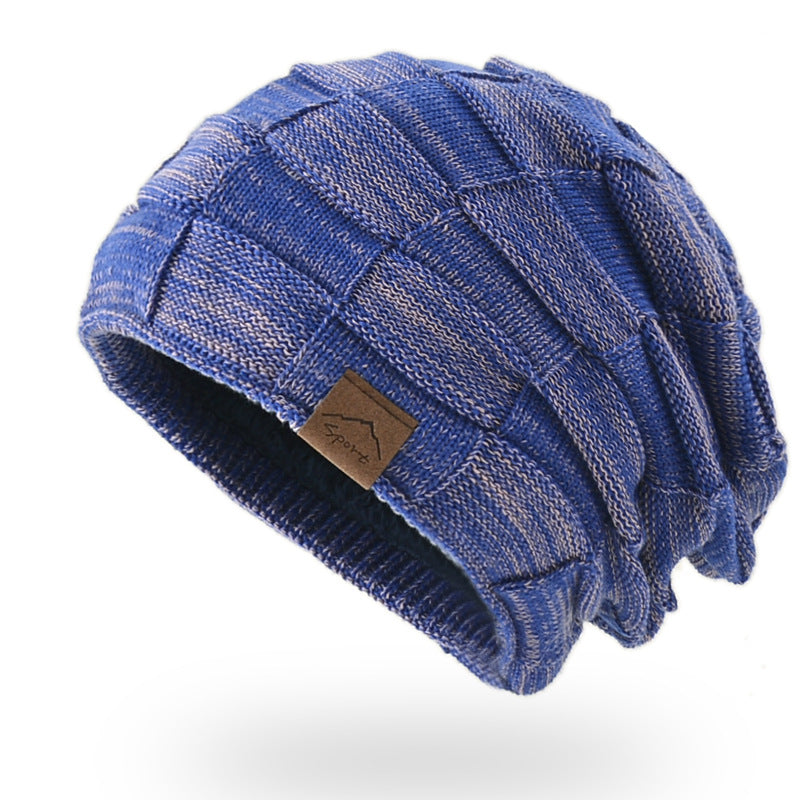 Warm Velvet Mixed Color Knitted Pullover Hat for Women