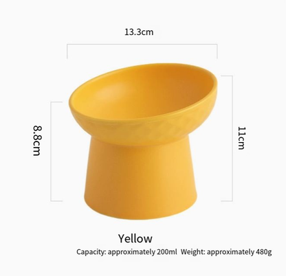 Ceramic Pet Bowl Set for Cats and Dogs with Elevated Design