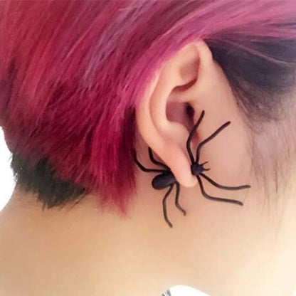 Creepy Black Spider Earrings for Halloween Costumes