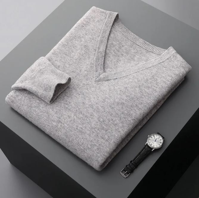 Pull en maille col V pour homme