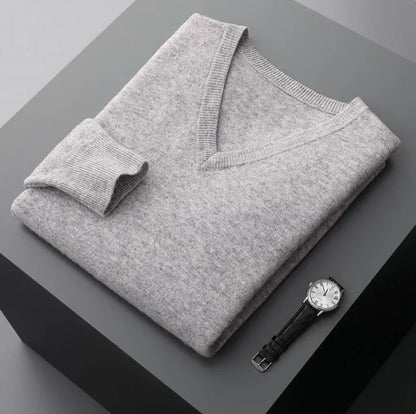 Pull en maille col V pour homme