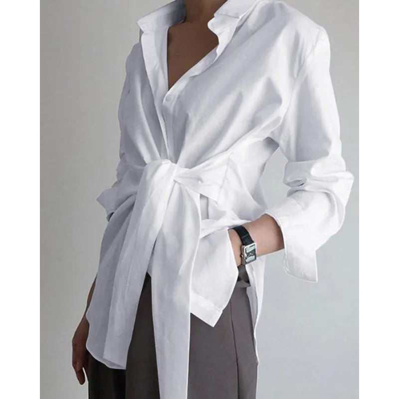 Chemise décontractée ample à manches longues pour femme