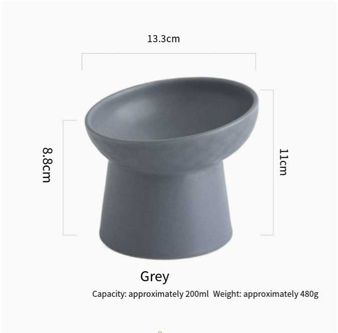 Ceramic Pet Bowl Set for Cats and Dogs with Elevated Design