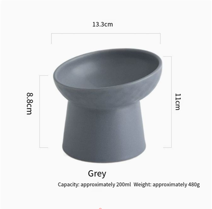 Ceramic Pet Bowl Set for Cats and Dogs with Elevated Design