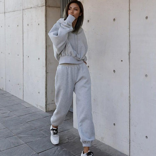 Women's Casual Hoodie and Tracksuit Set