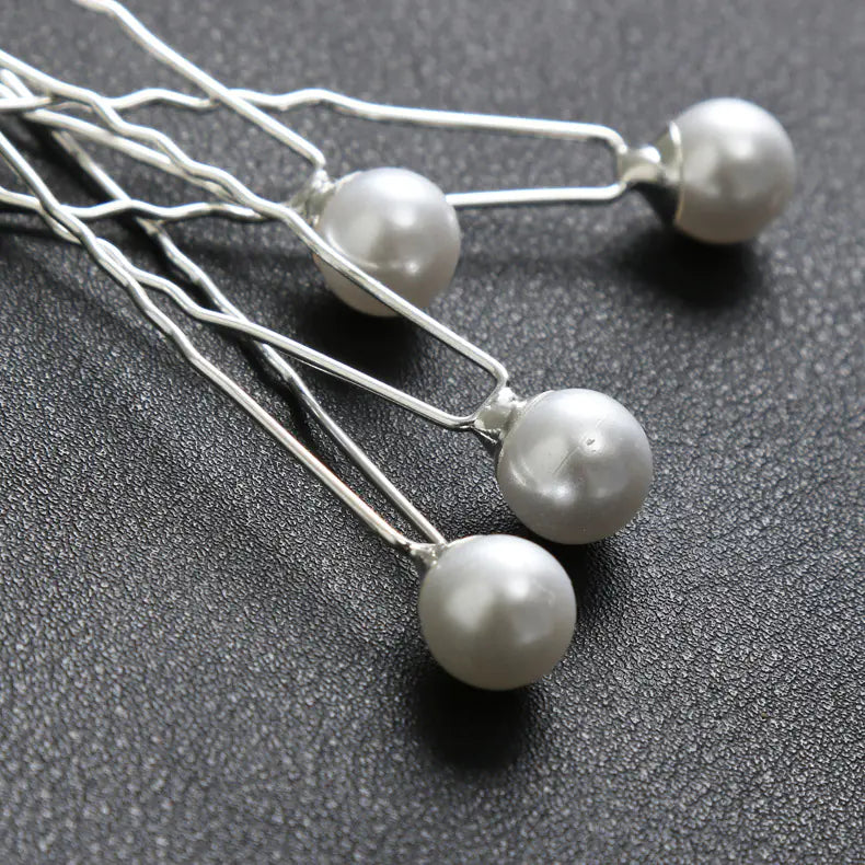 Ensemble d'accessoires de cheveux de mariée en forme de U incrustés de diamants