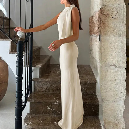 Chic Sleeveless Long Slim Dress