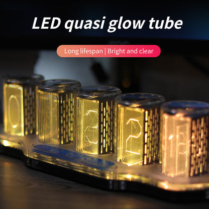 RGB Neon Tube Clock - Creative Desktop Decor
