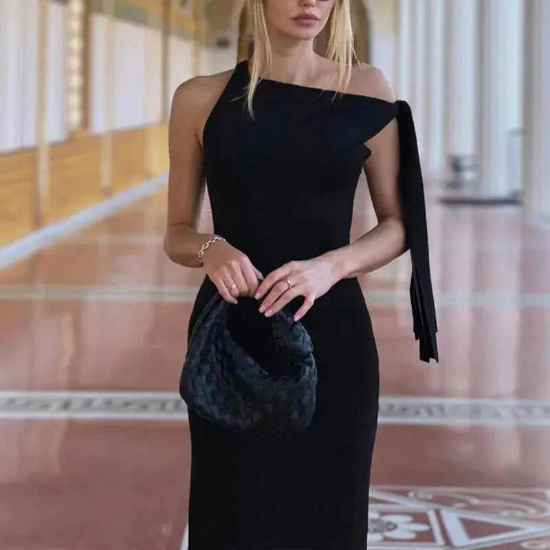 Chic Sleeveless Long Slim Dress