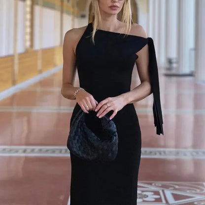 Chic Sleeveless Long Slim Dress