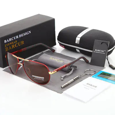 Lunettes de soleil polarisées classiques pour hommes - Design BARCUR